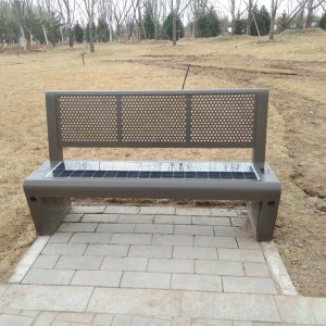 무선 충전 기능이있는 Solar Park Bench 공공 거리 좌석