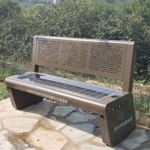 현대 디자인 공공 전화 충전 스마트 태양 금속 파티오 벤치 좌석
