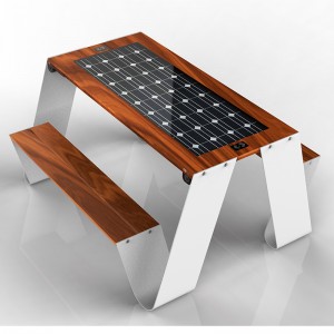 새로운 디자인 야외 피크닉 태양 가구 스마트 파크 테이블 벤치 세트
